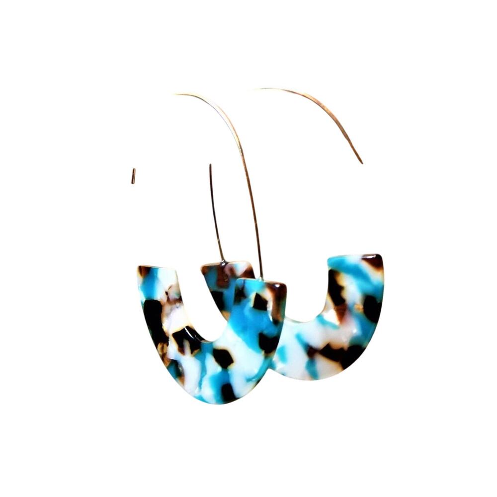 New Chic Turquoise Tortoise Open Hoop Earring